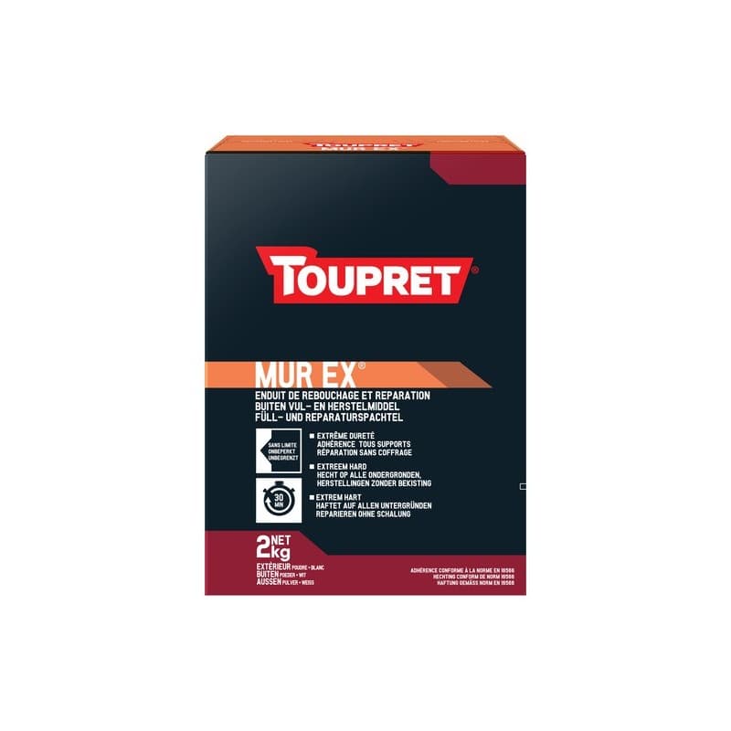 Enduits de rebouchage extérieur murex en poudre enduit poudre murex 24 heure(s) 1 sac(s) de 2 kilogramme(s) rebouchage poudre multisupport - toupret