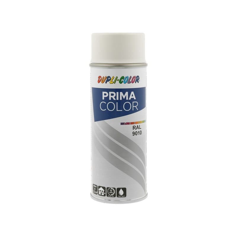 Peinture prima aérosol prima ral 9010 blanc pur mat supports neufs ou sains courante 2 heure(s) 2 m²/l 2 solvantée intérieur/extérieur 1 aérosol(s) de