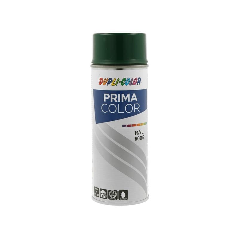 Peinture prima aérosol prima ral 6005 vert mousse supports neufs ou sains courante 2 heure(s) 2 m²/l 2 solvantée intérieur/extérieur 1 aérosol(s) de 4