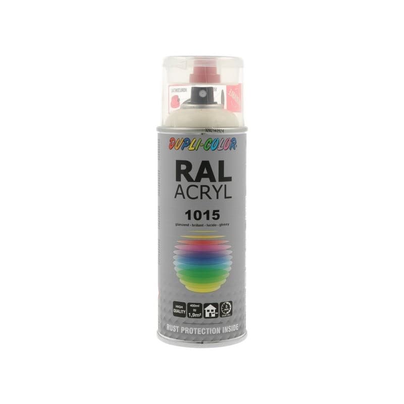 Aérosol peinture acrylique dupli color aérosol peinture acry. ral 1015 ivoire brillant supports neufs ou sains courante 2 heure(s) 2 m²/l 2 solvantée
