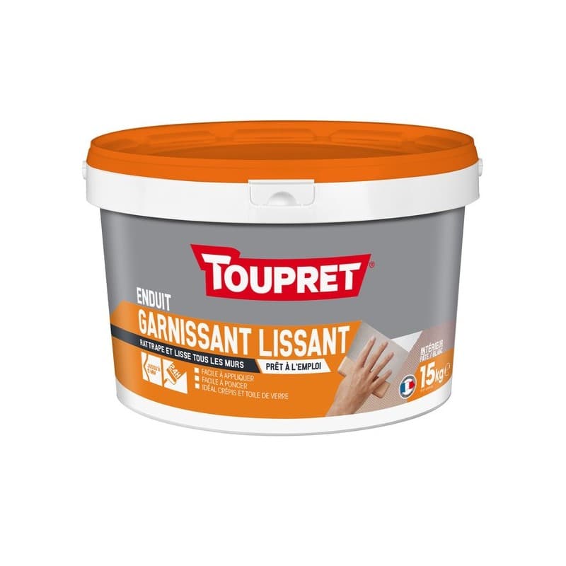 Enduits garnissant lissant 2 en 1 en pâte 24 heure(s) enduits garnissant lissant 2 en 1 en pâte 1 sac(s) de 15 kilogramme(s) pâte multisupport garniss