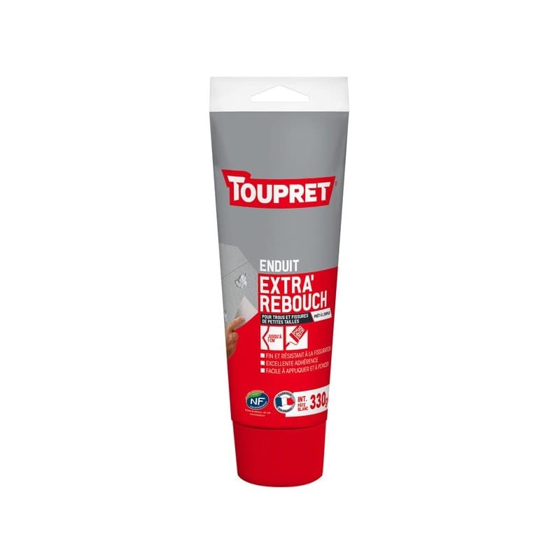 Enduit extra'rebouch souple en pâte enduits extra'rebouch souple en pâte 24 heure(s) 1 pot(s) de 330 gramme(s) pâte rebouchage multisupport - toupret