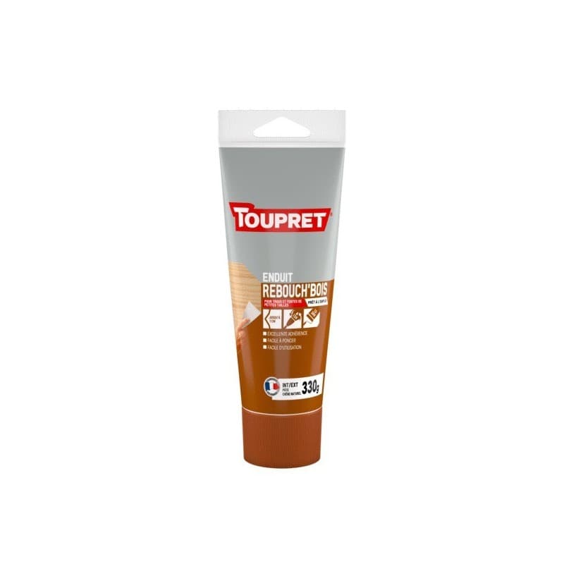 Enduit rebouch'bois en pâte 2 heure(s) 1 tube(s) de 330 gramme(s) pâte rebouchage enduit rebouch'bois en pâte bois, multisupport - toupret