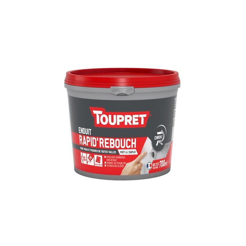 Enduit allégé de rebouchage en pâte 1 heure(s) 1 pot(s) de 700 millilitre(s) pâte rebouchage multisupport enduit allégé de rebouchage en pâte - toupre