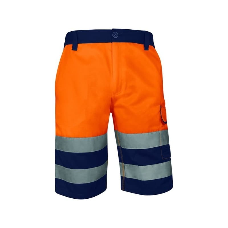 Short de travail multi-poches haute visibilité 200 - 300 g entre 4 et 6 xl coton / polyester bermuda 1 pièce(s) bleu , orange classe 1 bermuda multi p