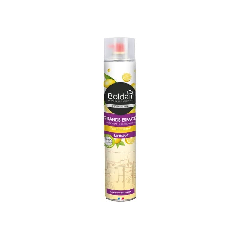 Désodorisant grands espaces boldair grands espaces zeste citronné 1 aérosol(s) de 750 millilitre(s) citron spray 750 ml - boldair