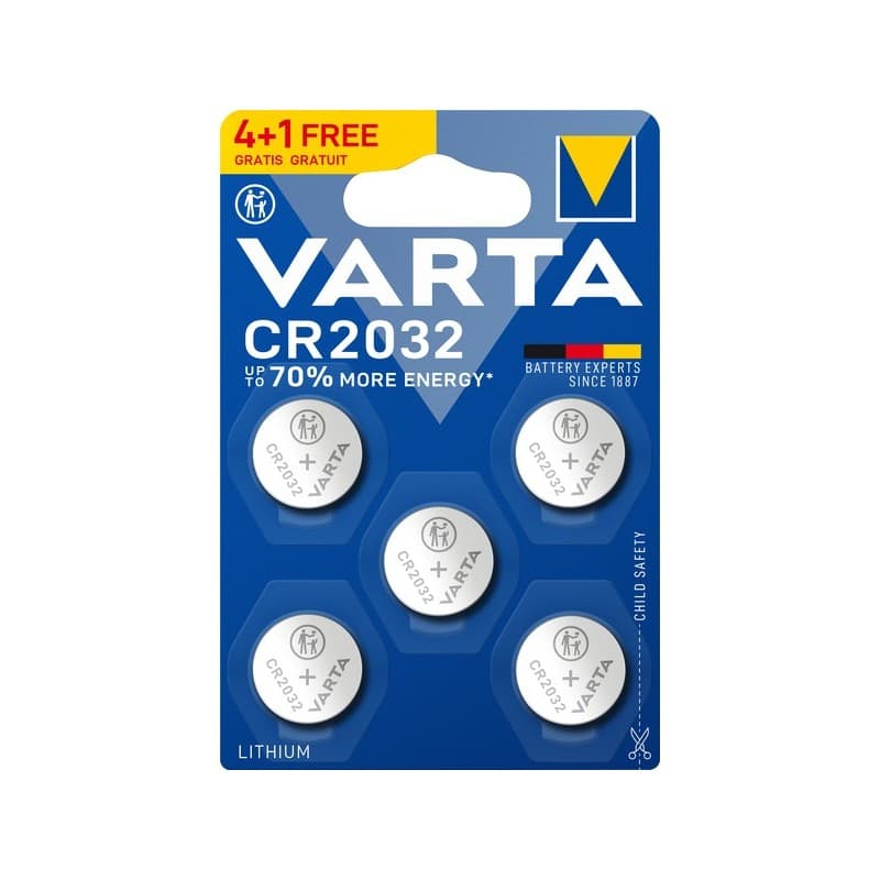 Pile lithium cr2032 (4+1) cr2032 1 blister(s) de 5 pièce(s) pile lithium cr2032 (4+1) - varta