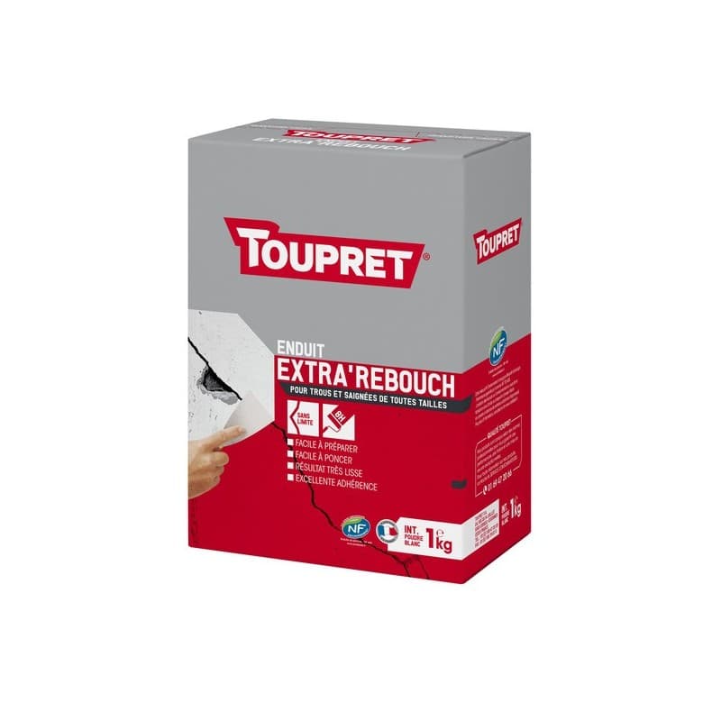 Enduit extra'rebouch en poudre enduits extra'rebouch souple en pâte 1 seau de 15 kilogramme(s) - toupret