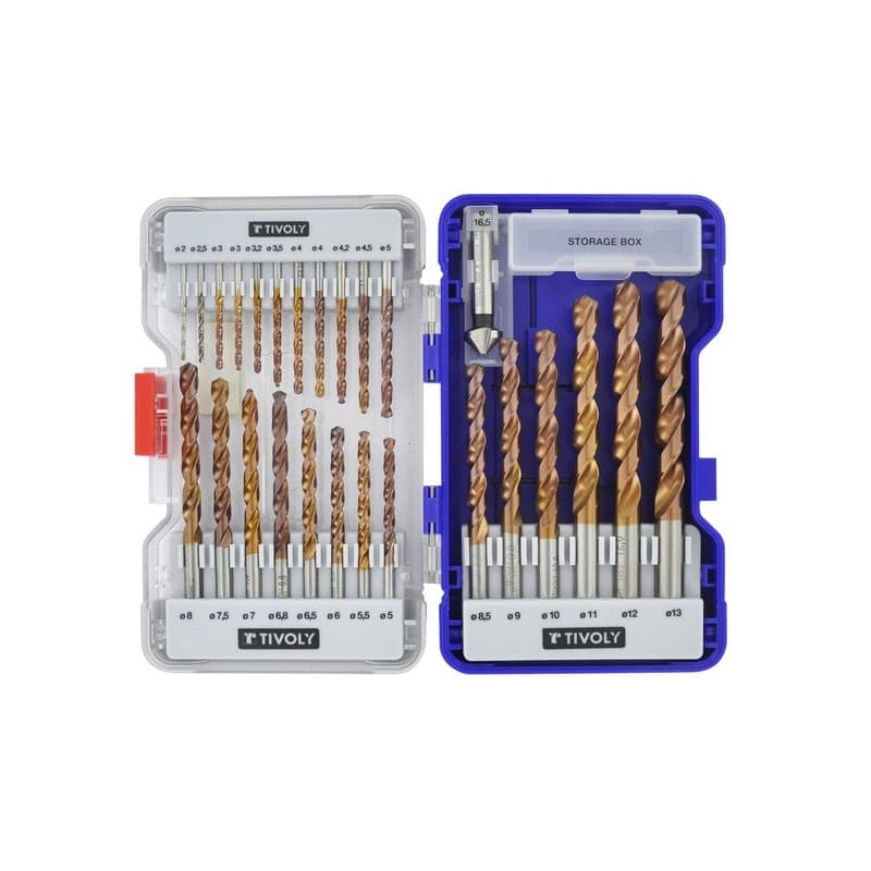 Coffrets furius hss revêtus fusio pointe en croix acier cylindrique 1 coffret(s) de 26 pièce(s) coffret ø 2 à 13 + 1 fraise à noyer ø 15 mm 2 - 13 mm