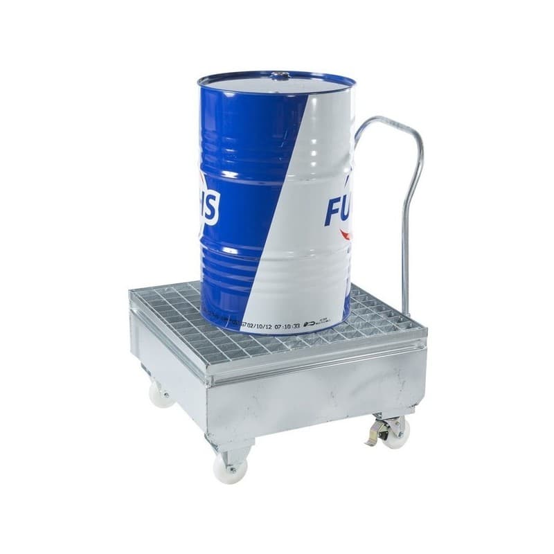 Chariots de rétention acier acier peint ou galva 1 pièce(s) 80 cm 220 litre(s) avec 1 chariot de rétention 1 fût - 40 kg / 220 l 54 cm - mdm
