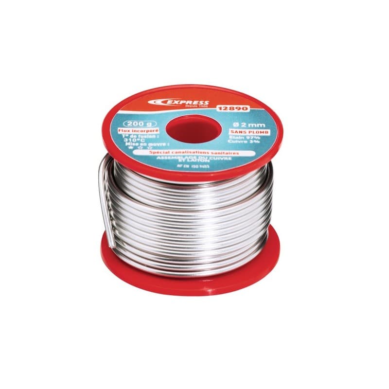Soudure étain pour plomberie et sanitaire 1 bobine(s) de 200 gramme(s) soudure étain pour plomberie et sanitaire - guilbert express