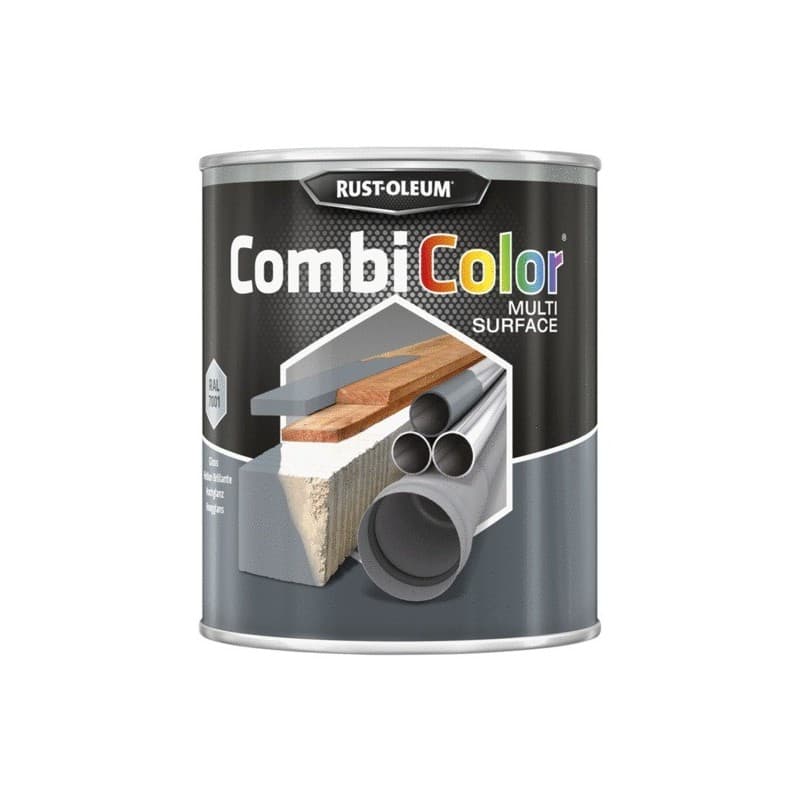 Peinture tous matériaux 2 en 1 combicolor® multisurfaces combicolor multisurfaces brillant gris acier ral 7001 supports neufs ou sains brosse/rouleau