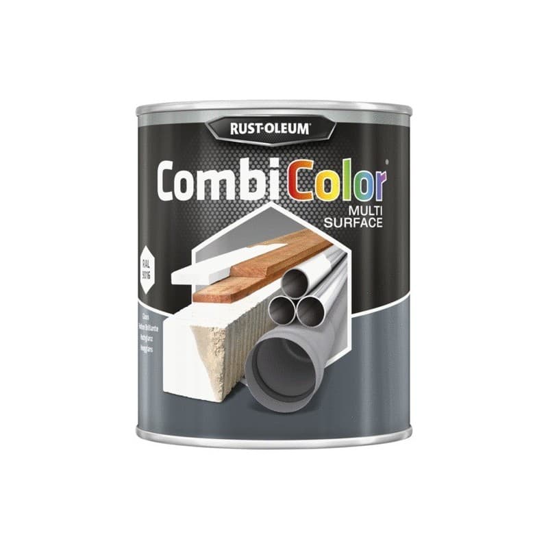 Peinture tous matériaux 2 en 1 combicolor® multisurfaces combicolor multisurfaces satiné blanc signalisation ral 9016 supports neufs ou sains brosse/r