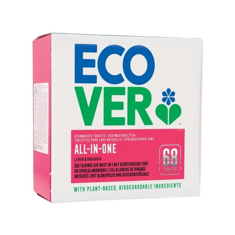 Tablettes lave-vaisselle tout-en-un ecover cuisine tablettes lave-vaisselle tout-en-un ecover 1 boîte(s) de 68 pièce(s) tablettes lave-vaisselle - eco