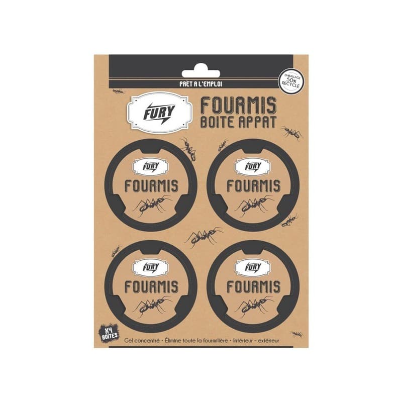 Boîtes à appâts anti-fourmis 1 carton(s) de 4 pièce(s) intérieur et extérieur fourmis boîtes à appâts anti-fourmis appât - fury