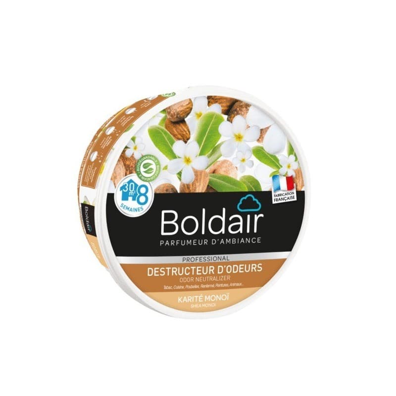 Désodorisant gel destructeur d'odeurs 1 pot(s) de 300 gramme(s) gel 300 g gel destructeur d'odeurs - karité monoï karité monoï - boldair
