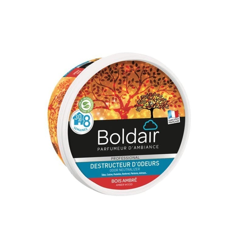 Désodorisant gel destructeur d'odeurs 1 pot(s) de 300 gramme(s) gel 300 g gel destructeur d'odeurs - bois ambré bois ambré - boldair