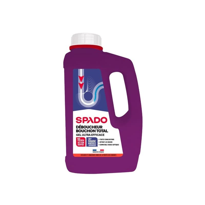 Déboucheur gel bouchon total 1 bouteille(s) de 1 litre(s) 1 litre(s) déboucheur canalisation déboucheur gel bouchon total - spado