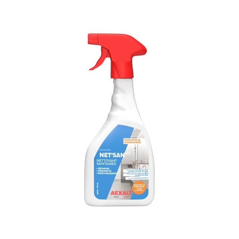 Gel nettoyant sanitaires net'san 1 vaporisateur(s) de 750 millilitre(s) 0.75 litre(s) wc, salle de bain désinfectant, détartrant gel nettoyant sanitai