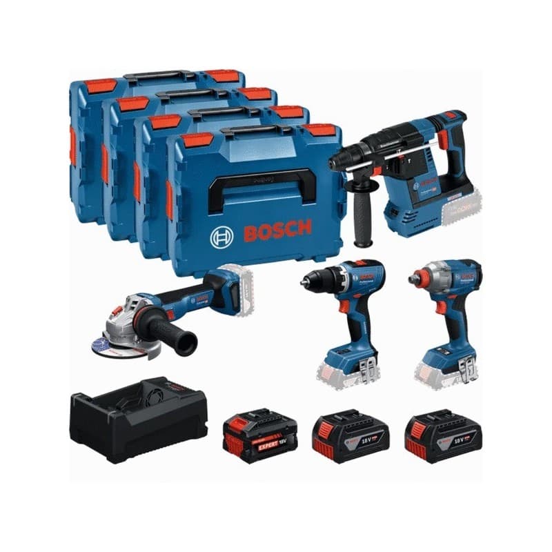 Pack 4 machines 18v 5/5,5ah 1 pack(s) pack 4 machines 18v 5/5,5ah - bosch