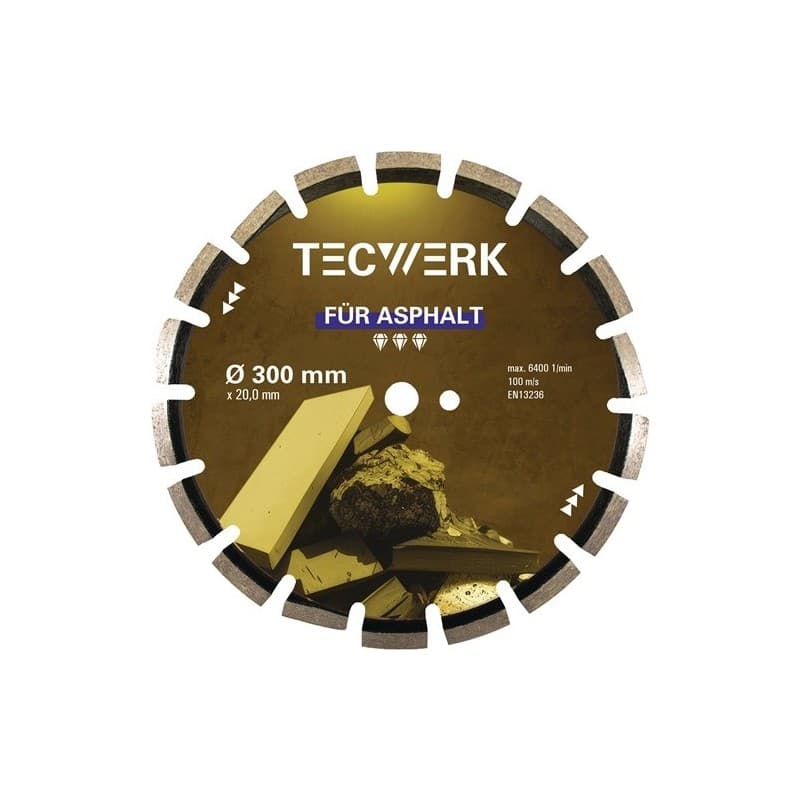 Disque à tronçonner diamant asphalt tecwerk 1 pièce(s) disque à tronçonner diamant asphalt ø 400mm perçage 25,4mm - tecwerk