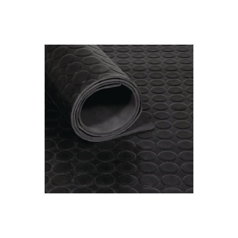 Natte à nopes plates en caoutchouc tecwerk 1 rouleau(x) de 12 mètre(s) linéaire natte à nopes plates en caoutchouc w. 1,2 m l. 10 m épaisseur 3 mm - t