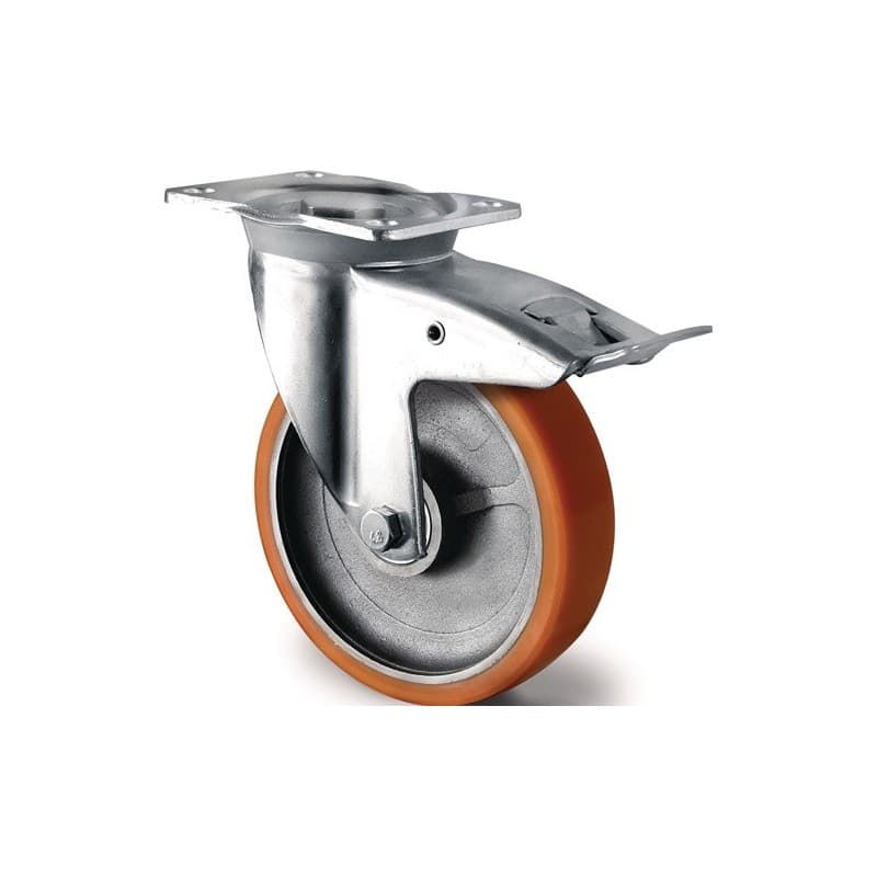 Roulette pivotante de charge lourde tecwerk 1 pièce(s) roulette pivotante de charge lourde ø roue 160 mm capacité de charge 800 kg - tecwerk