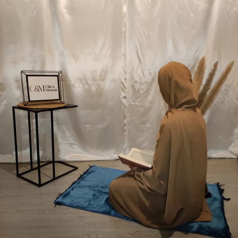 Abaya Hijab Intégré 1m80 Beige Sable