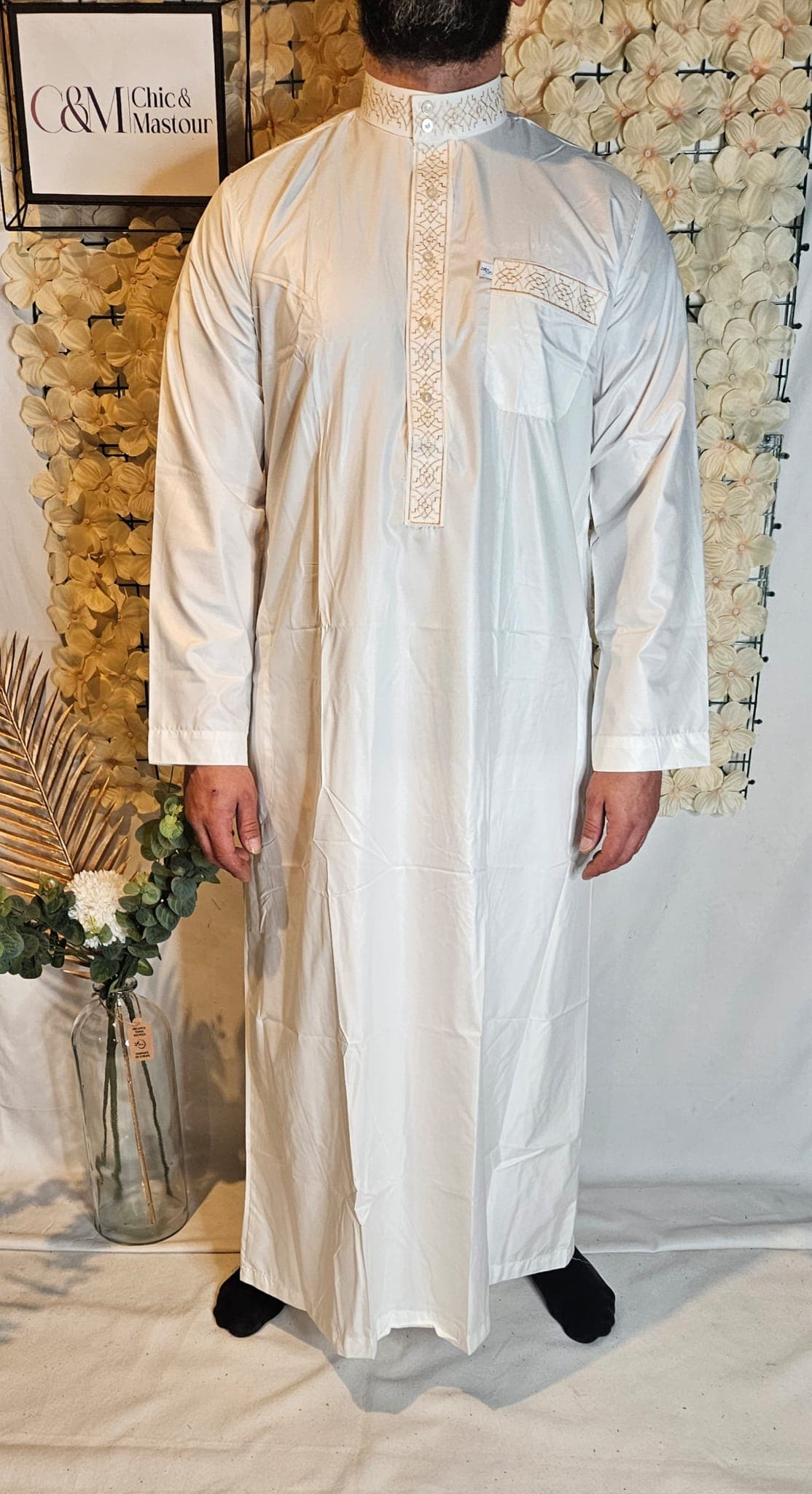 Qamis Glacé Brillant Blanc 58