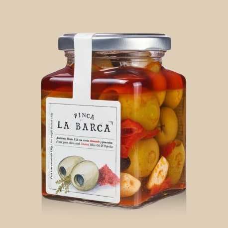 Olives Gordal dénoyautées – Huile d’Olive Fumée & Paprika