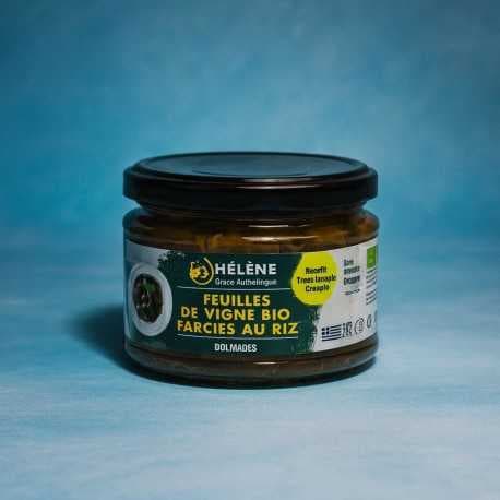 Feuilles de Vigne Bio farcies au riz – Dolmades