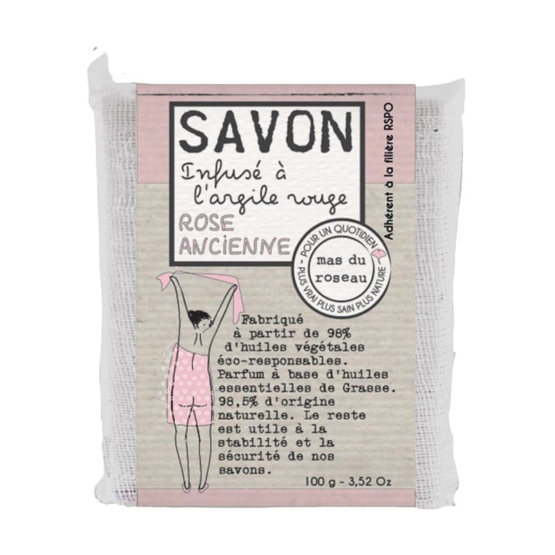 Savon Infusé à l'argile Rouge - Rose Ancienne MAS DU ROSEAU