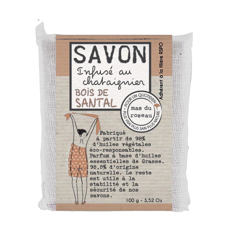 Savon Infusé au Châtaignier- Bois de Santal MAS DU ROSEAU
