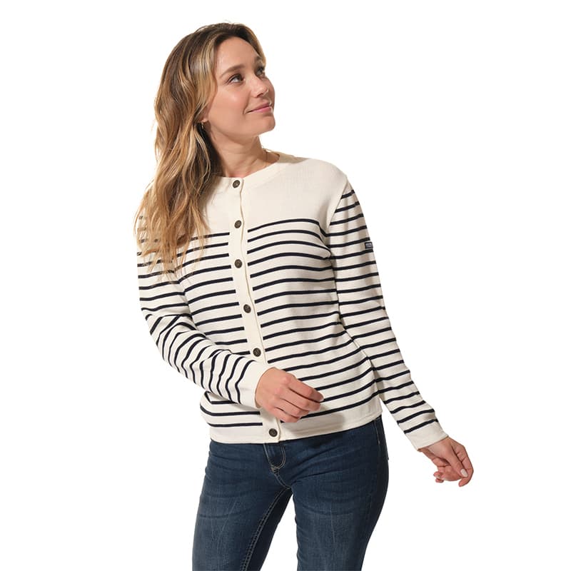 Cardigan HUBLOT Ipoma XS Ecru/Marine