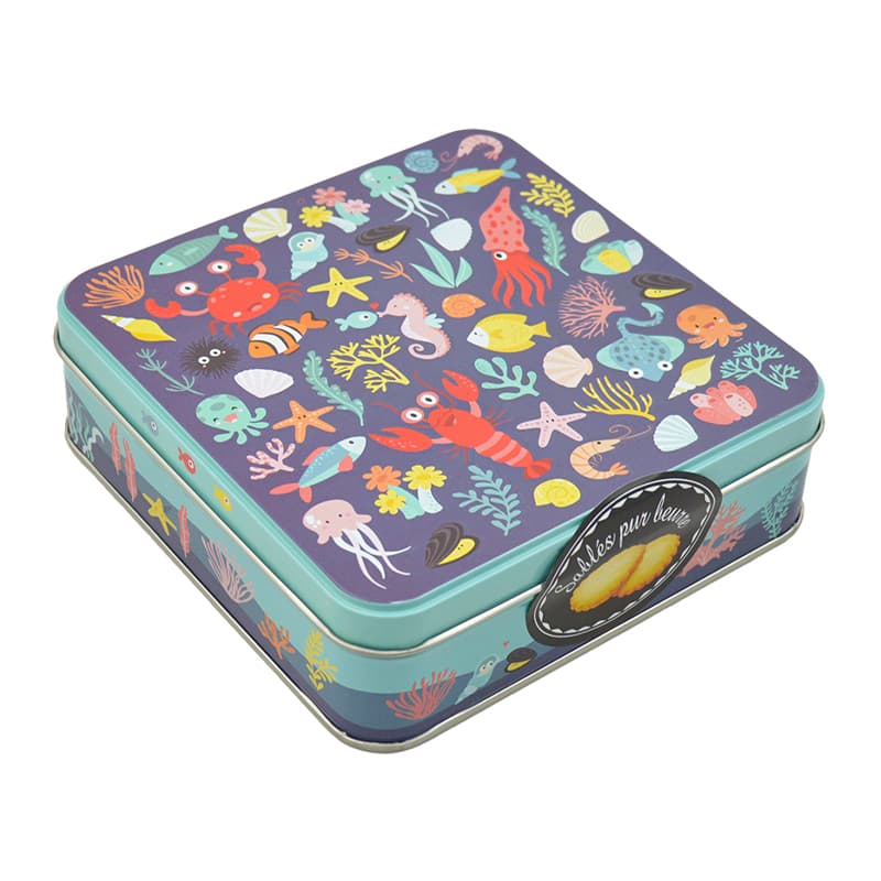 Boite Galettes pur beurre "Fonds marins" SOCIÉTÉ DV