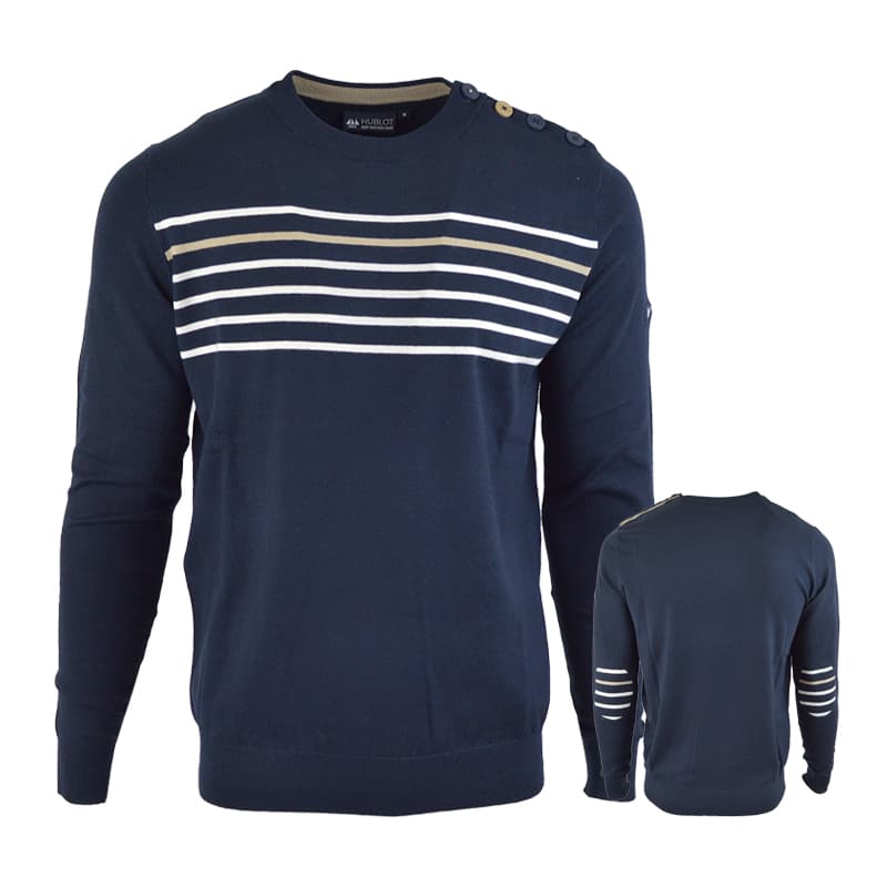 Pull HUBLOT Vaduz 3XL HUB Marine/Blanc/Ecume