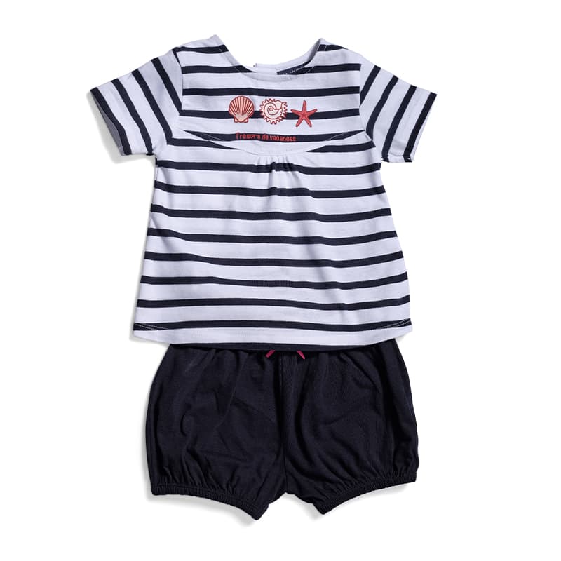 Ensemble HUBLOT Nicosa Blanc/Marine 18 Mois