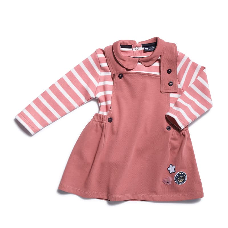 Ensemble 3 pièces HUBLOT Kassy 9 Mois Antic Rose