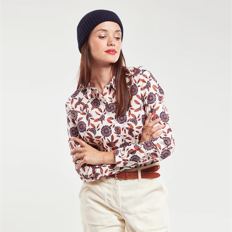 Chemisier fleuri ARMOR-LUX 46 MSI Imprimé Fleurs Eventail