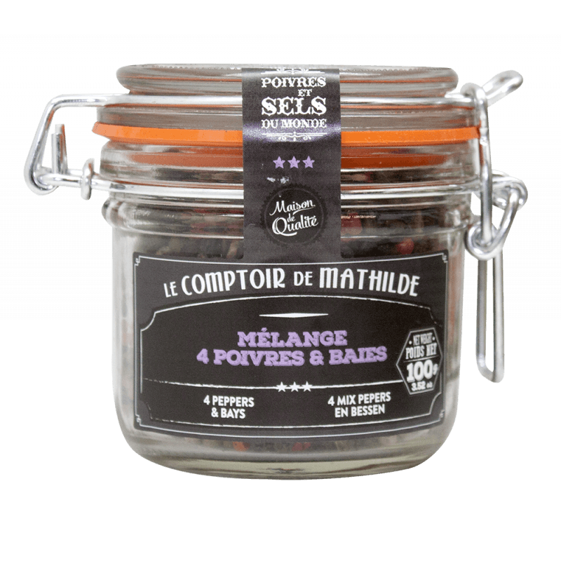 Pot recharge à Moulin mélange 4 poivres et baies LE COMPTOIR DE MATHILDE