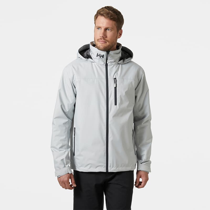 Veste imperméable doublée polaire HELLY HANSEN Crew Hooded Midlayer Sailing 2.0 S 853 Grey Fog