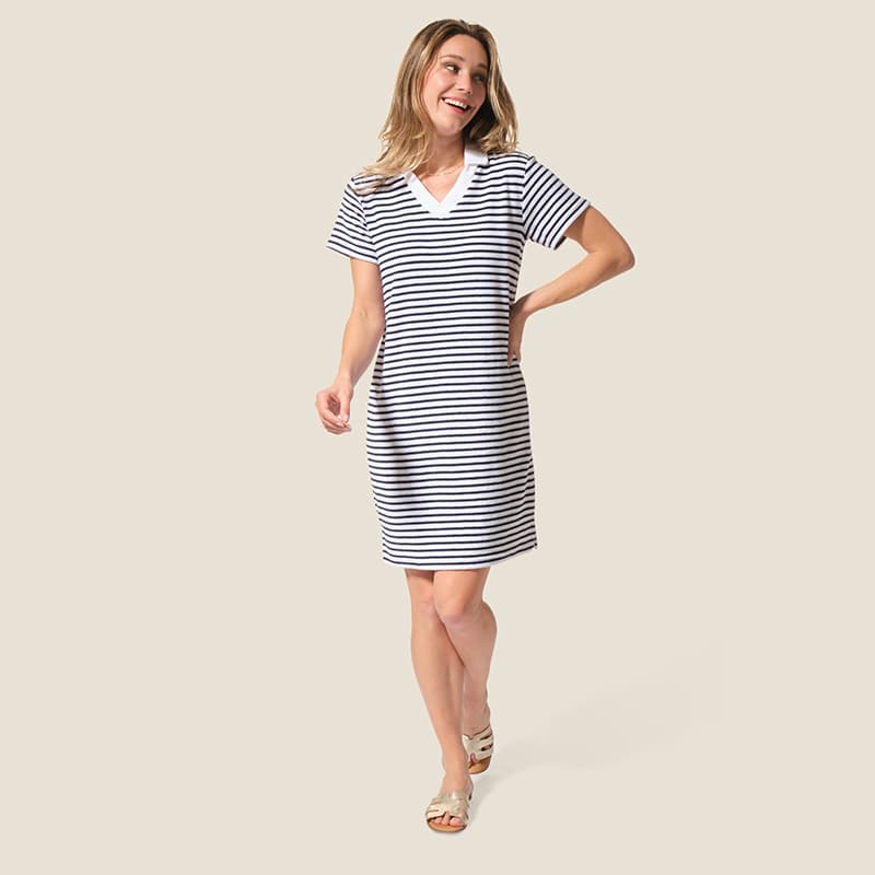 Robe HUBLOT Dorothe XS Blanc/Marine