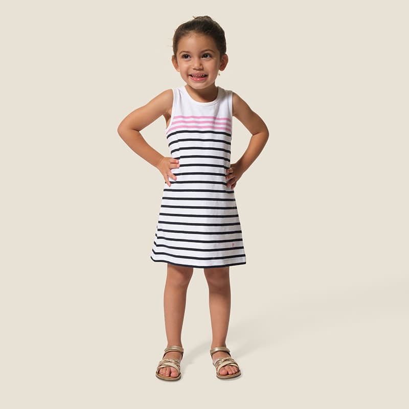 Robe HUBLOT Athesse 10 Ans Blanc/Marine/Pinky