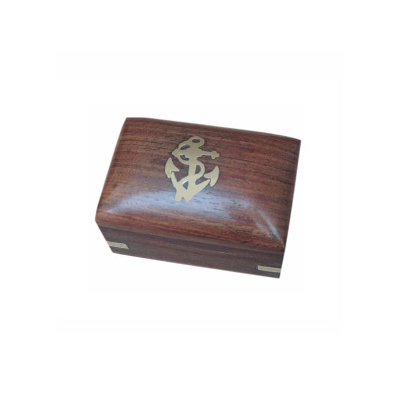 Coffret en bois et laiton "Ancre"