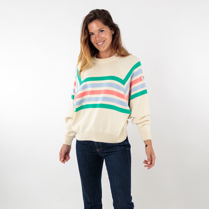 Pull ROYAL MER Lydia 40 Craie/Fluor/Ciel
