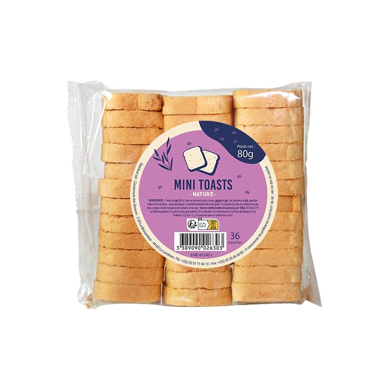 Sachet de 36 Mini Toasts - Nature CONSERVERIE DES SAVEURS