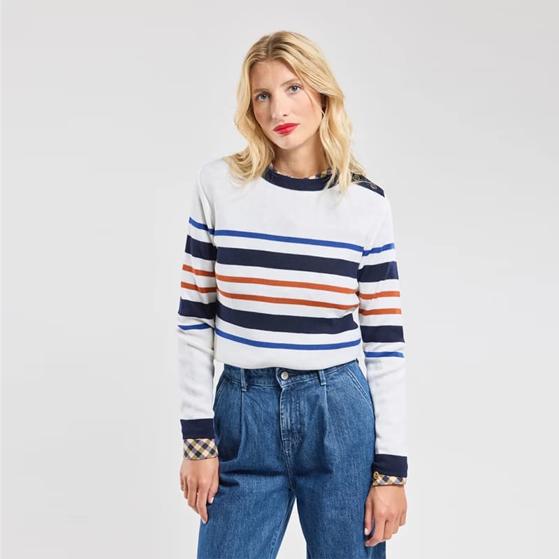 Pull marin rayé ARMOR-LUX 2 PQN Nature/Sodalite/Seal/Potte