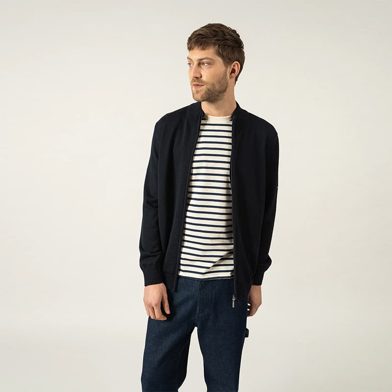 Gilet zippé SAINT JAMES Colorado M Navy/Gris