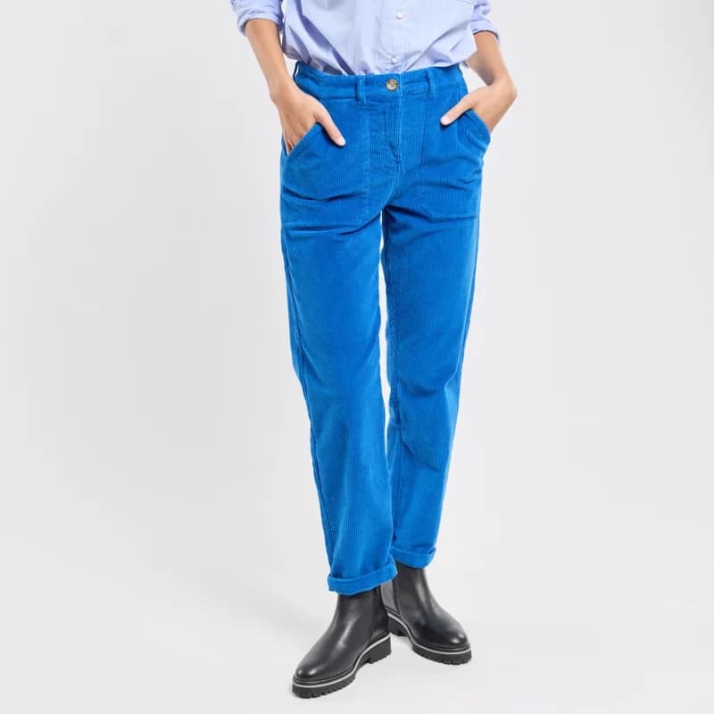 Pantalon Droit Velours ARMOR-LUX 36 PMH Cobalto