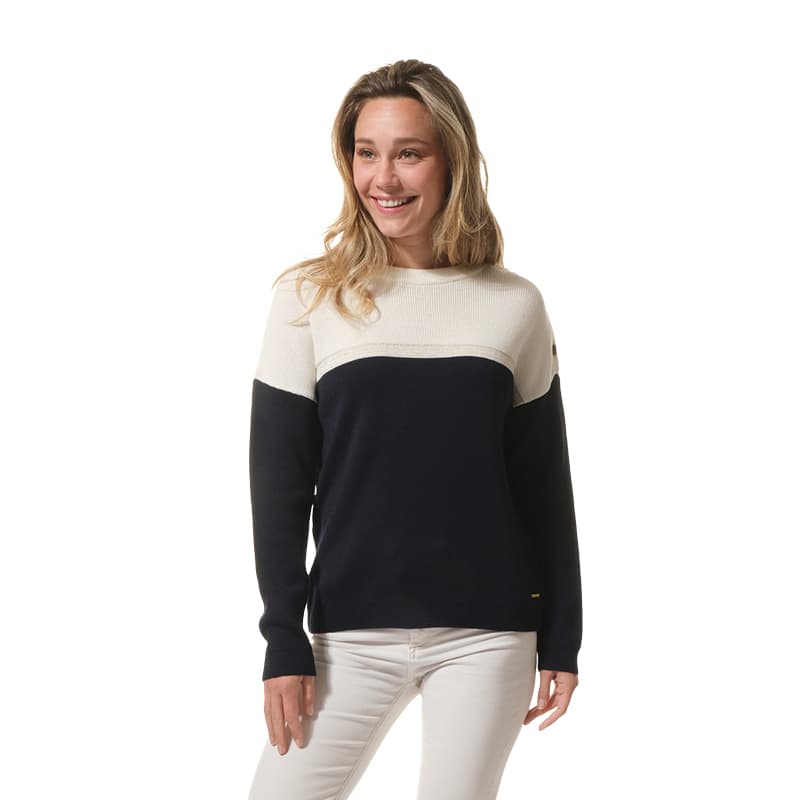 Pull HUBLOT Suzelle XS Ecru/Dore/Marine